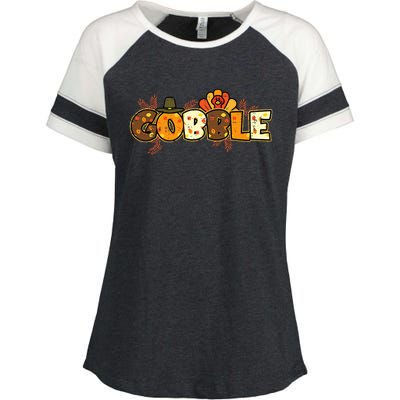 Thanksgiving Turkey Celebration Joyful Festivities Enza Ladies Jersey Colorblock Tee