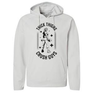 Thick Thighs Crush Guys Gym Workout Fitness Bodybuilding Performance Fleece Hoodie