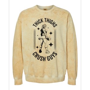 Thick Thighs Crush Guys Gym Workout Fitness Bodybuilding Colorblast Crewneck Sweatshirt