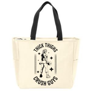 Thick Thighs Crush Guys Gym Workout Fitness Bodybuilding Zip Tote Bag