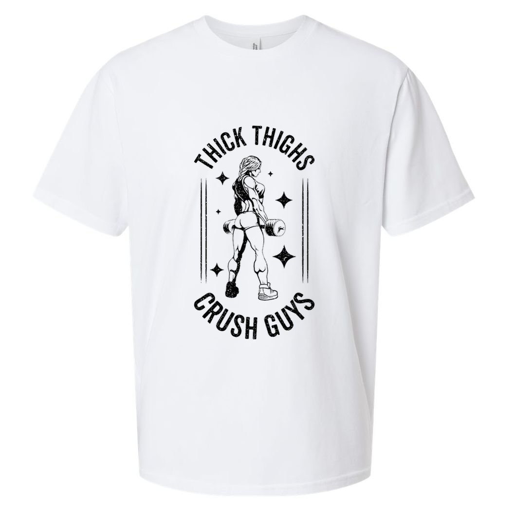 Thick Thighs Crush Guys Gym Workout Fitness Bodybuilding Sueded Cloud Jersey T-Shirt