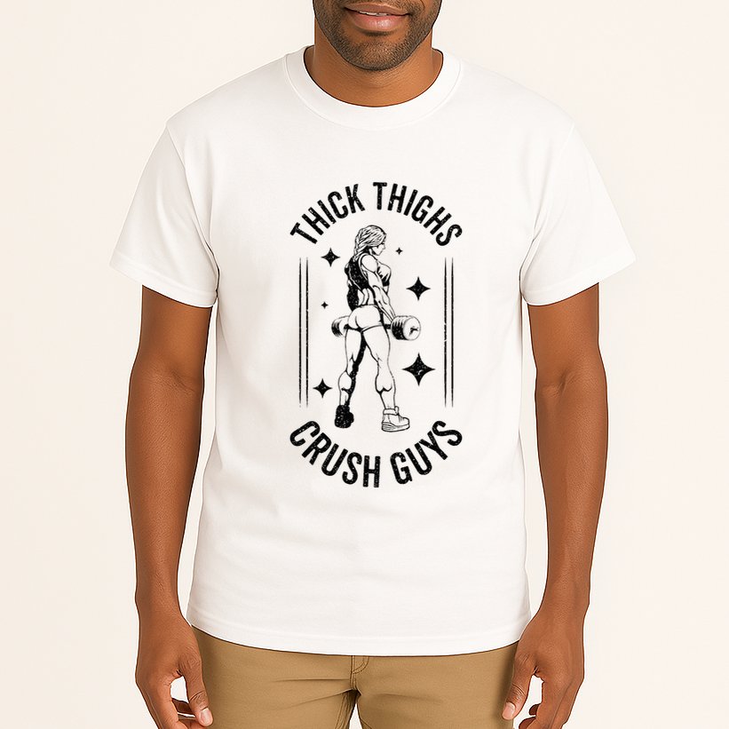 Thick Thighs Crush Guys Gym Workout Fitness Bodybuilding Tall T-Shirt