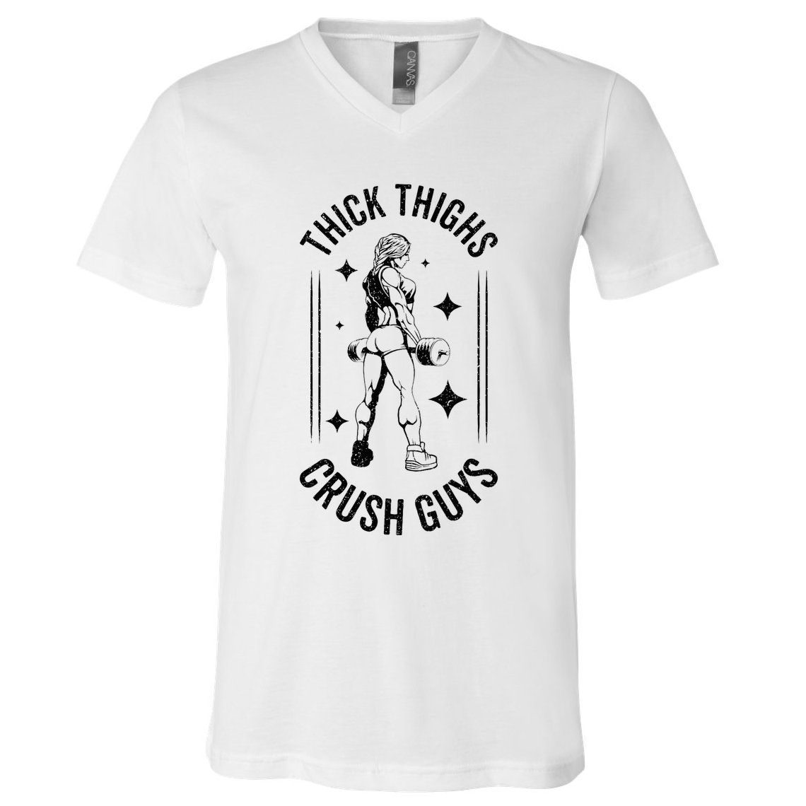 Thick Thighs Crush Guys Gym Workout Fitness Bodybuilding V-Neck T-Shirt