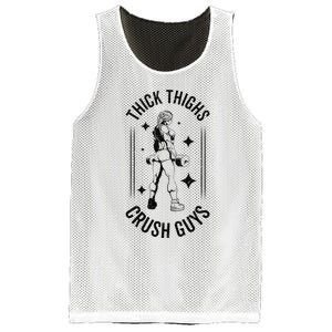 Thick Thighs Crush Guys Gym Workout Fitness Bodybuilding Mesh Reversible Basketball Jersey Tank