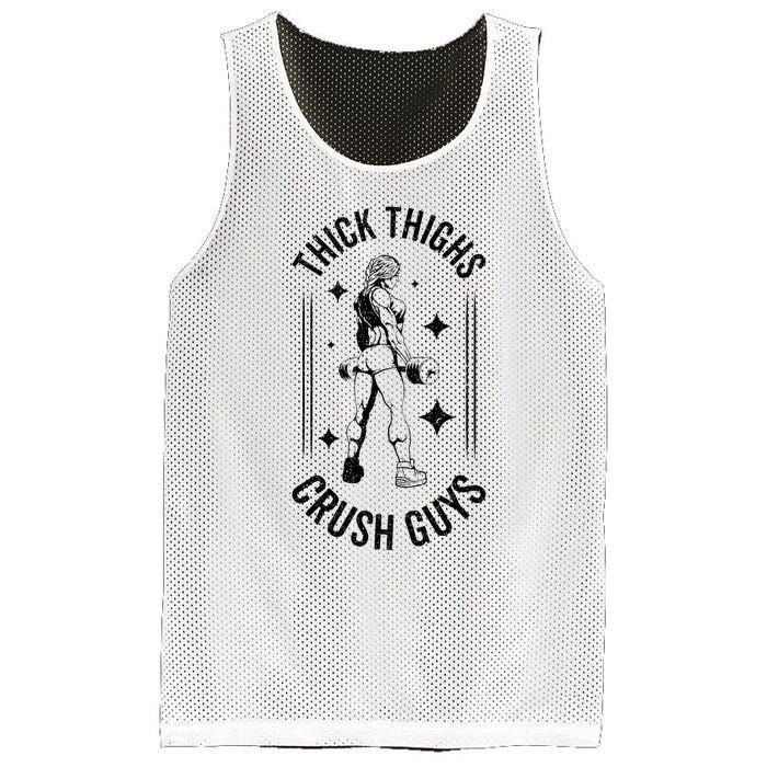 Thick Thighs Crush Guys Gym Workout Fitness Bodybuilding Mesh Reversible Basketball Jersey Tank