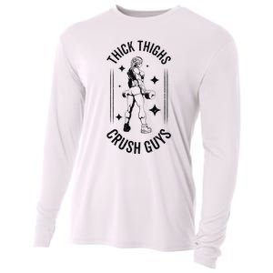 Thick Thighs Crush Guys Gym Workout Fitness Bodybuilding Cooling Performance Long Sleeve Crew