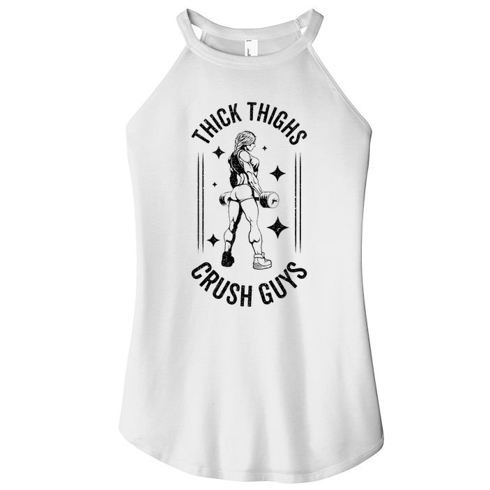 Thick Thighs Crush Guys Gym Workout Fitness Bodybuilding Women's Perfect Tri Rocker Tank