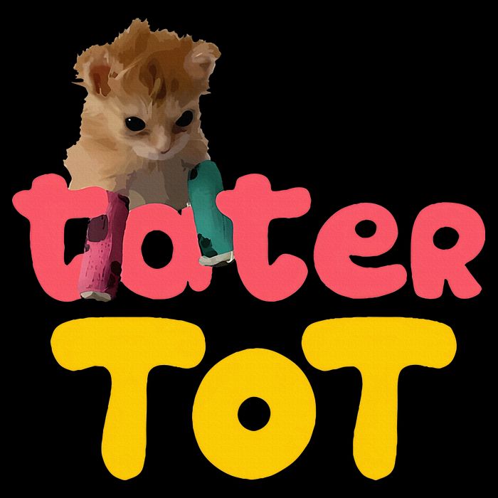 Tater Tot Cute Cat Button