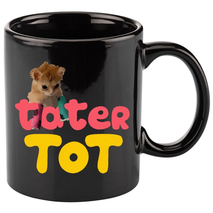 Tater Tot Cute Cat 11oz C Handle Ceramic Mug