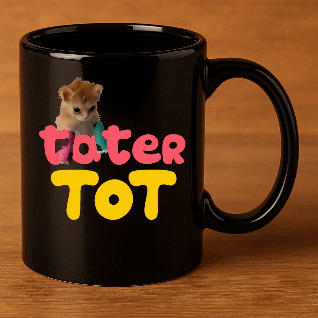 Tater Tot Cute Cat 11oz C Handle Ceramic Mug