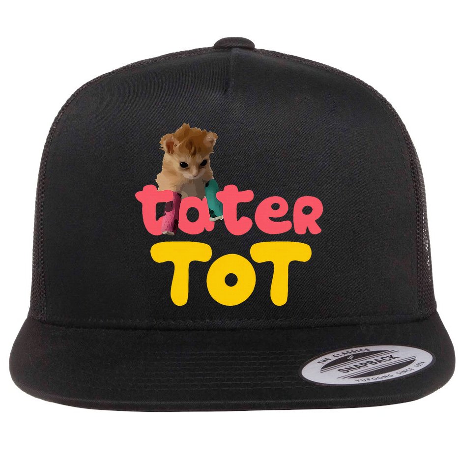 Tater Tot Cute Cat Flat Bill Trucker Hat