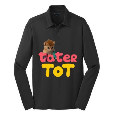 Tater Tot Cute Cat Silk Touch Performance Long Sleeve Polo