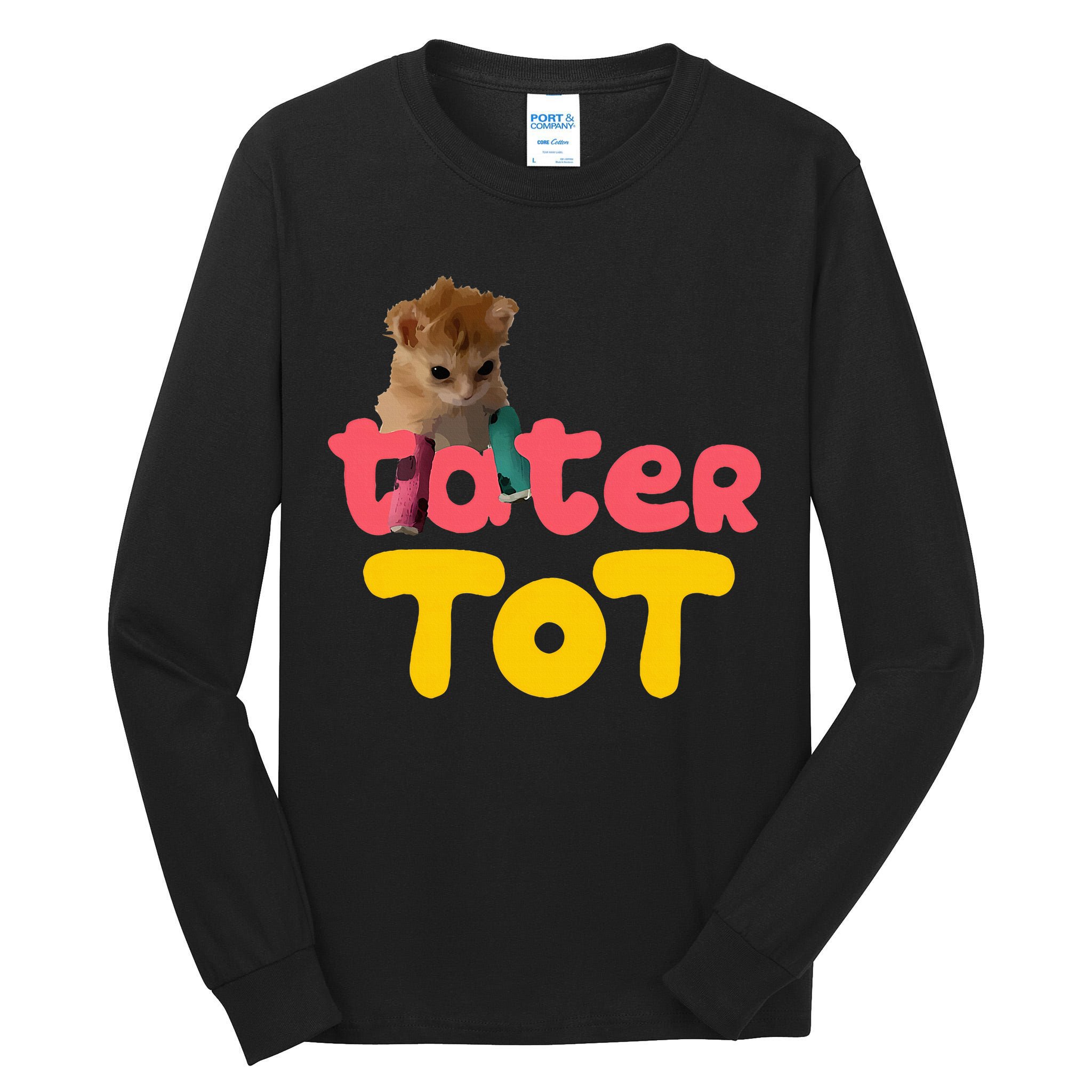 Tater Tot Cute Cat Tall Long Sleeve T-Shirt