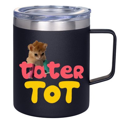 Tater Tot Cute Cat 12oz Stainless Steel Coffee Mug