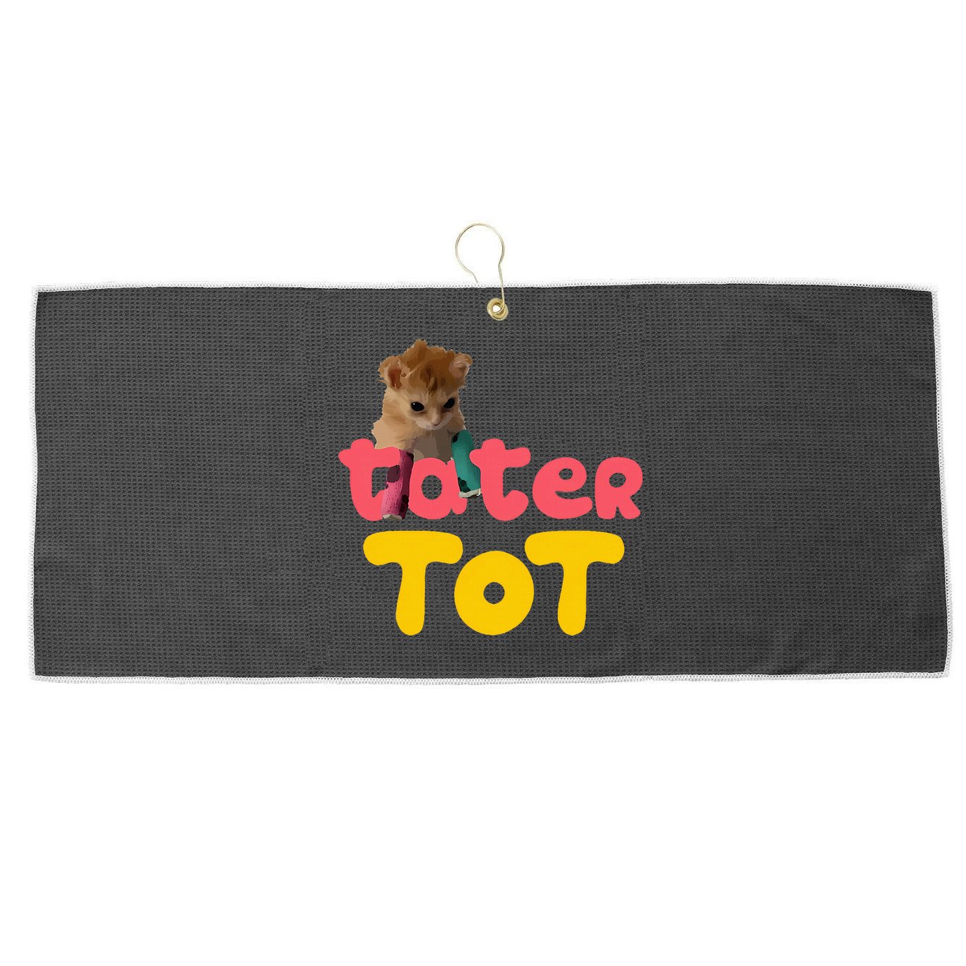 Tater Tot Cute Cat Large Microfiber Waffle Golf Towel