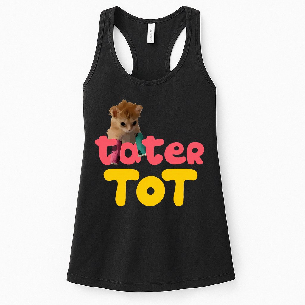 Tater Tot Cute Cat Womens Tank Top