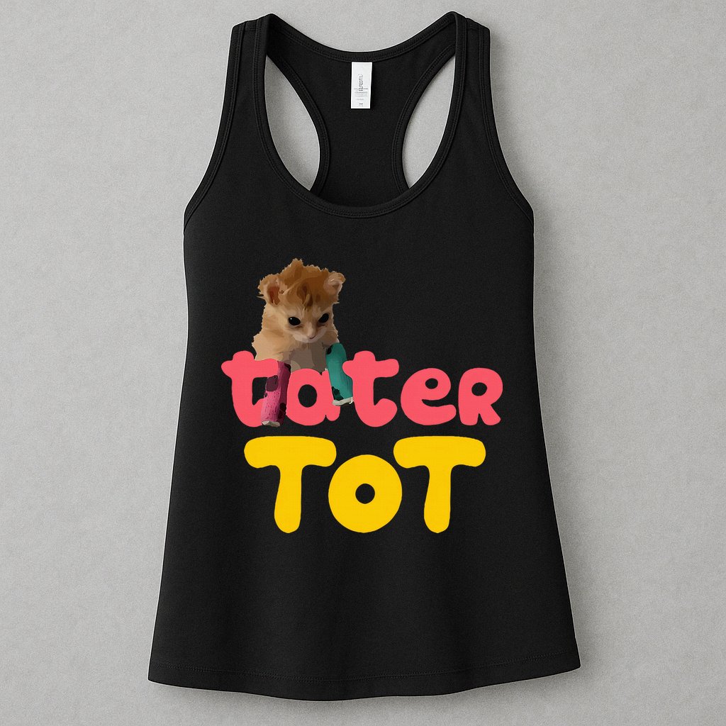 Tater Tot Cute Cat Womens Tank Top