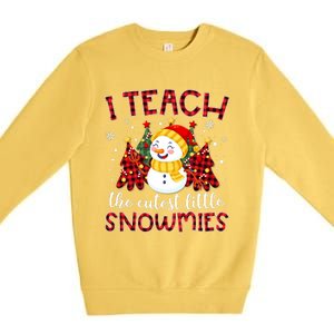 Teach The Cutest Snowmies Teacher Christmas Pajamas Xmas Premium Crewneck Sweatshirt