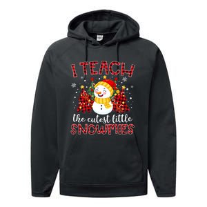 Teach The Cutest Snowmies Teacher Christmas Pajamas Xmas Performance Fleece Hoodie