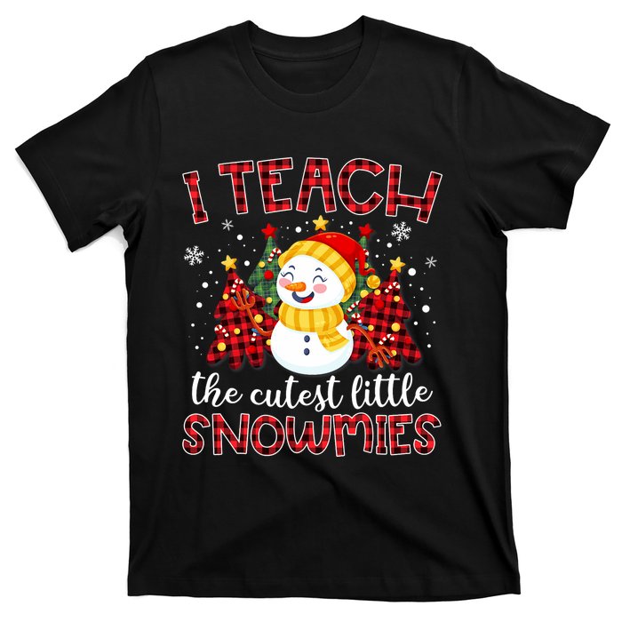 Teach The Cutest Snowmies Teacher Christmas Pajamas Xmas T-Shirt