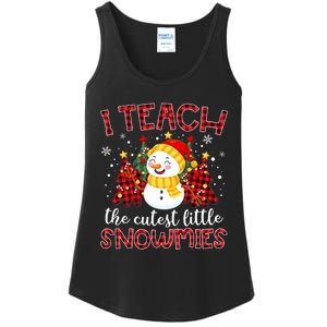 Teach The Cutest Snowmies Teacher Christmas Pajamas Xmas Ladies Essential Tank