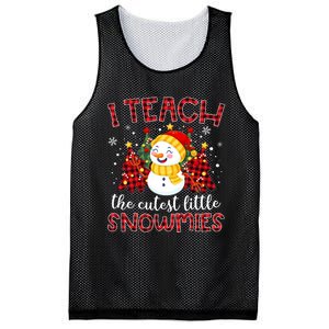 Teach The Cutest Snowmies Teacher Christmas Pajamas Xmas Mesh Reversible Basketball Jersey Tank