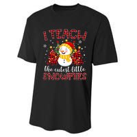 Teach The Cutest Snowmies Teacher Christmas Pajamas Xmas Performance Sprint T-Shirt