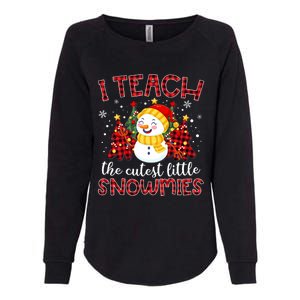 Teach The Cutest Snowmies Teacher Christmas Pajamas Xmas Womens California Wash Sweatshirt