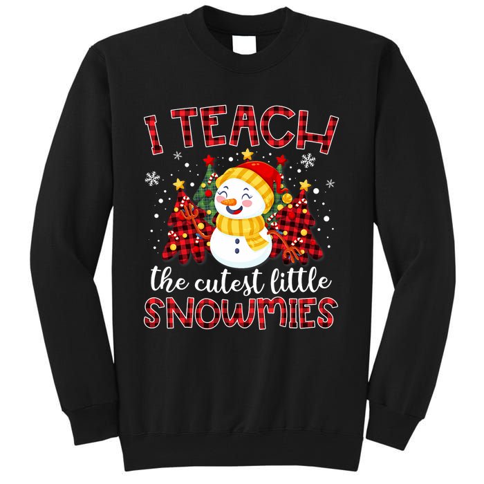 Teach The Cutest Snowmies Teacher Christmas Pajamas Xmas Tall Sweatshirt