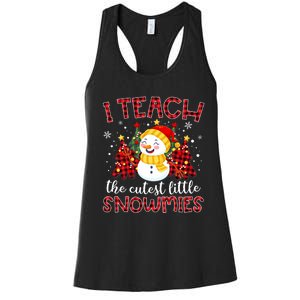 Teach The Cutest Snowmies Teacher Christmas Pajamas Xmas Women's Racerback Tank