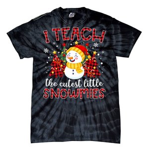 Teach The Cutest Snowmies Teacher Christmas Pajamas Xmas Tie-Dye T-Shirt