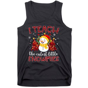 Teach The Cutest Snowmies Teacher Christmas Pajamas Xmas Tank Top