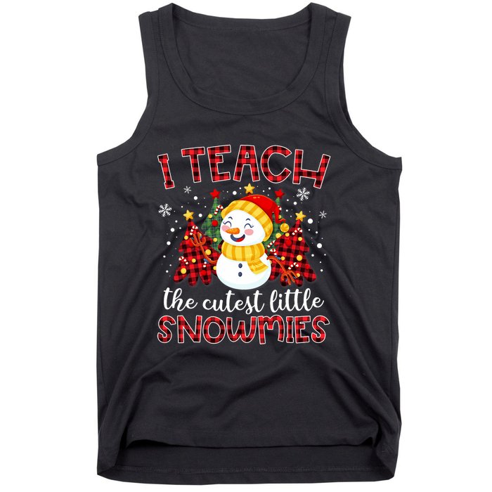 Teach The Cutest Snowmies Teacher Christmas Pajamas Xmas Tank Top