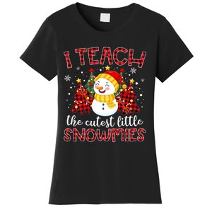 Teach The Cutest Snowmies Teacher Christmas Pajamas Xmas Women's T-Shirt