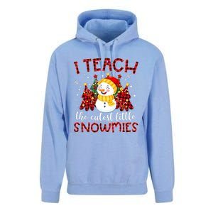 Teach The Cutest Snowmies Teacher Christmas Pajamas Xmas Unisex Surf Hoodie