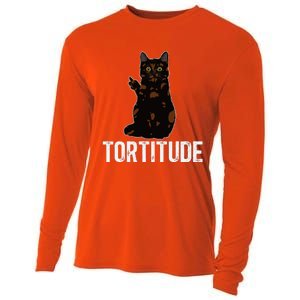 Tortitude Tortoiseshell Cat Owner Tortie Cat Lover Cooling Performance Long Sleeve Crew