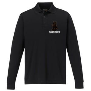 Tortitude Tortoiseshell Cat Owner Tortie Cat Lover Performance Long Sleeve Polo