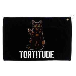 Tortitude Tortoiseshell Cat Owner Tortie Cat Lover Grommeted Golf Towel