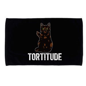 Tortitude Tortoiseshell Cat Owner Tortie Cat Lover Microfiber Hand Towel