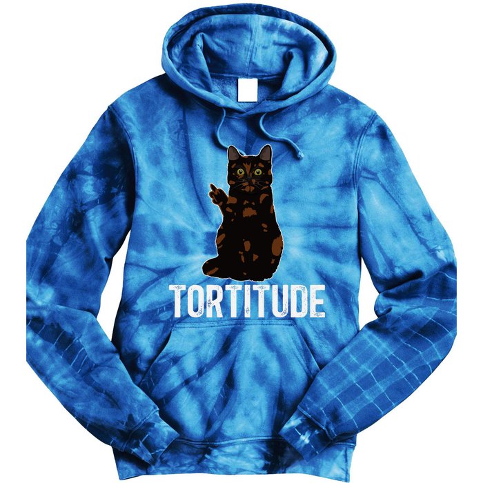 Tortitude Tortoiseshell Cat Owner Tortie Cat Lover Tie Dye Hoodie