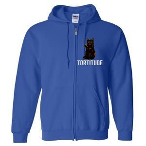 Tortitude Tortoiseshell Cat Owner Tortie Cat Lover Full Zip Hoodie