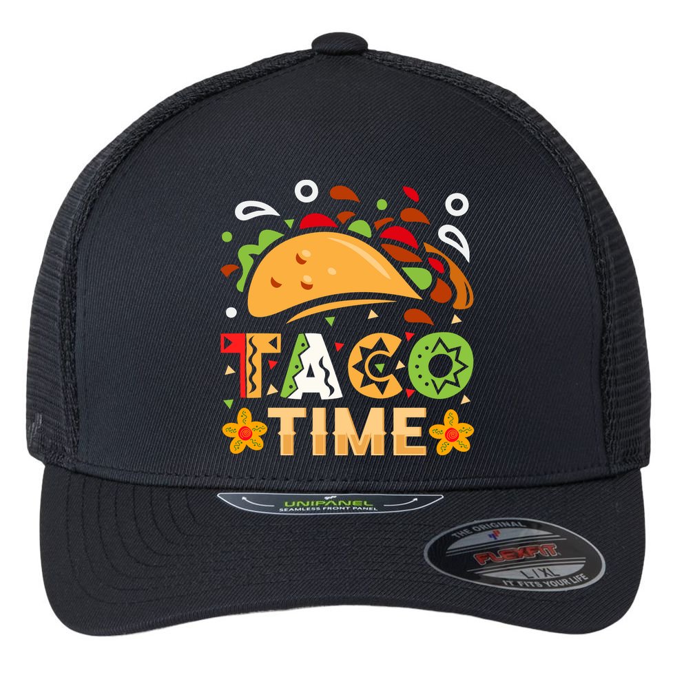 Taco Time, Cinco De Mayo T , Tacos Flexfit Unipanel Trucker Cap