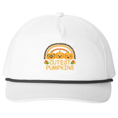 Teach The Cutest Pumpkins In The Patch Halloween Teacher Snapback Five-Panel Rope Hat