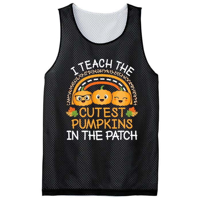 Teach The Cutest Pumpkins In The Patch Halloween Teacher Mesh Reversible Basketball Jersey Tank