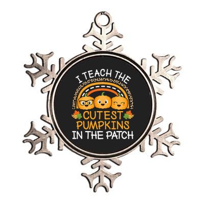 Teach The Cutest Pumpkins In The Patch Halloween Teacher Metallic Star Ornament