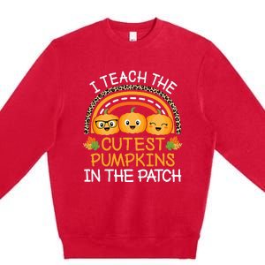 Teach The Cutest Pumpkins In The Patch Halloween Teacher Premium Crewneck Sweatshirt