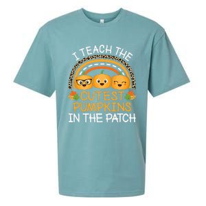 Teach The Cutest Pumpkins In The Patch Halloween Teacher Sueded Cloud Jersey T-Shirt