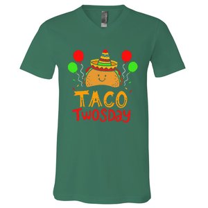 Taco Twosday Cinco De Mayo 2 Year Old Birthday V-Neck T-Shirt