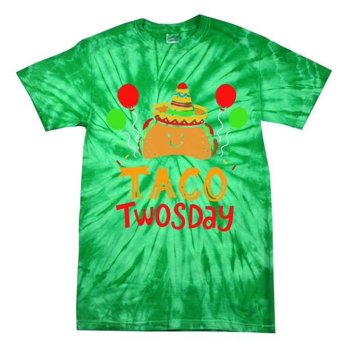 Taco Twosday Cinco De Mayo 2 Year Old Birthday Tie-Dye T-Shirt