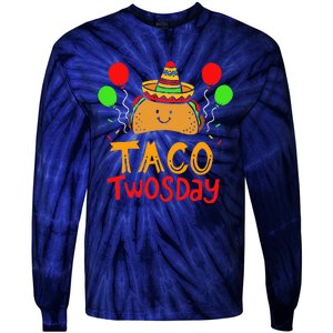 Taco Twosday Cinco De Mayo 2 Year Old Birthday Tie-Dye Long Sleeve Shirt